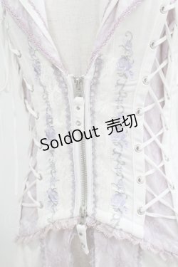 画像4: Ozz Croce / 薔薇刺繍2Wayオーバーベスト  白×ラベンダー H-25-05-06-032-OO-TO-KB-ZH