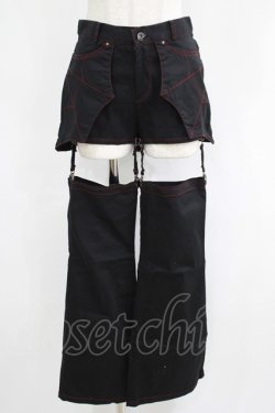 画像1: PEACE NOW / レッグカバー付きショートパンツ M 黒 H-25-05-06-040-PU-PA-KB-ZH