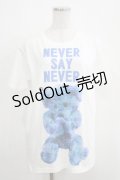 MILKBOY / NEVER SAY NEVER TEE S ホワイト×ブルー H-25-05-06-041-MB-TO-KB-ZH