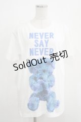 MILKBOY / NEVER SAY NEVER TEE S ホワイト×ブルー H-25-05-06-041-MB-TO-KB-ZH