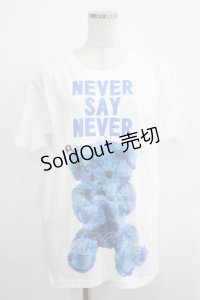 MILKBOY / NEVER SAY NEVER TEE S ホワイト×ブルー H-25-05-06-041-MB-TO-KB-ZH