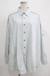 MILKBOY / BIGシャツ  サックスストライプ H-25-05-06-050-MB-BL-KB-ZH
