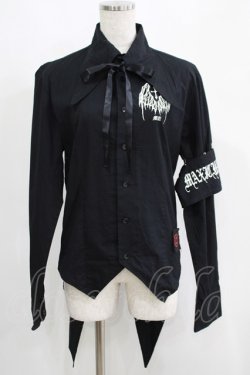 画像1: MA / 腕章付きシャツ  黒 H-25-05-06-052-PU-BL-KB-ZH