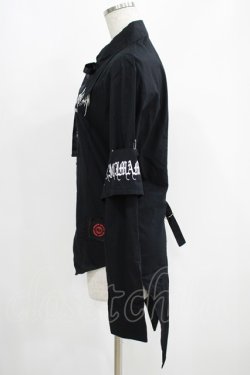 画像2: MA / 腕章付きシャツ  黒 H-25-05-06-052-PU-BL-KB-ZH