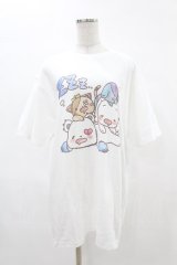 NieR Clothing / プリント半袖CUTSEW XL 白 H-25-05-06-1040-PU-TO-KB-ZH