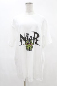 NieR Clothing / プリント半袖CUTSEW XL 白 H-25-05-06-1042-PU-TO-KB-ZH