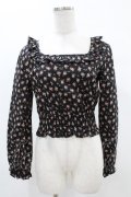 MILK / nightie tops  ブラックフラワー H-25-05-06-1046-ML-TO-KB-ZH