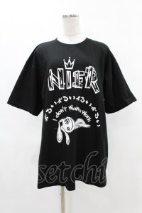 NieR Clothing / プリント半袖CUTSEW XL 黒 H-25-05-06-1049-PU-TO-KB-ZH