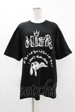 画像1: NieR Clothing / プリント半袖CUTSEW XL 黒 H-25-05-06-1049-PU-TO-KB-ZH