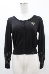 Emily Temple cute / ハートロゴ刺繍ラメニットカーディガン  黒 H-25-05-06-1062-ET-TO-KB-ZH