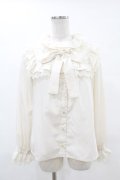 Melody BasKet / フリルレースヨーク切替ブラウス  アイボリー H-25-05-06-1011-LO-BL-KB-ZH
