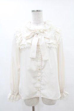 画像1: Melody BasKet / フリルレースヨーク切替ブラウス  アイボリー H-25-05-06-1011-LO-BL-KB-ZH