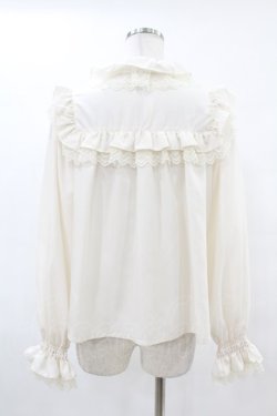 画像2: Melody BasKet / フリルレースヨーク切替ブラウス  アイボリー H-25-05-06-1011-LO-BL-KB-ZH