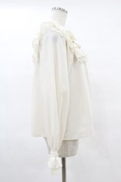 画像3: Melody BasKet / フリルレースヨーク切替ブラウス  アイボリー H-25-05-06-1011-LO-BL-KB-ZH