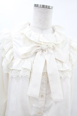 画像4: Melody BasKet / フリルレースヨーク切替ブラウス  アイボリー H-25-05-06-1011-LO-BL-KB-ZH