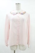 Jane Marple / Flower embroidery collar blouse  ピンク H-25-05-06-1012-JM-BL-KB-ZH