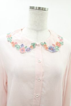 画像4: Jane Marple / Flower embroidery collar blouse  ピンク H-25-05-06-1012-JM-BL-KB-ZH
