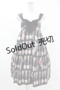 Emily Temple cute / スプーン&フォークハイウエストノースリーブワンピース  クロ H-25-05-06-1017-ET-OP-KB-ZH