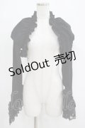 MARBLE / アクセサリー付きギャザーパフボレロ  黒×黒レース H-25-05-06-060-GO-TO-KB-ZH