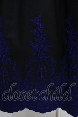 画像4: Moi-meme-Moitie / Rose Garden刺繍サンドレス 9号 黒×青 H-25-05-06-001-MO-OP-KB-ZH
