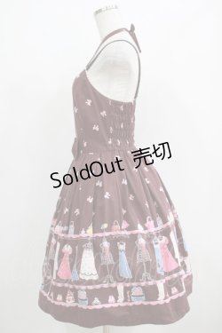 画像2: Emily Temple cute / クローゼットウエストリボンノースリーブワンピース  ブラウン H-25-05-06-012-ET-OP-KB-ZH
