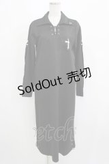 DearMyLove / レースアップデザインシャツワンピース M ブラック H-25-05-07-031-EL-OP-YZ-ZH