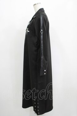 画像2: DearMyLove / レースアップデザインシャツワンピース M ブラック H-25-05-07-031-EL-OP-YZ-ZH