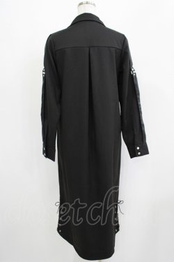 画像3: DearMyLove / レースアップデザインシャツワンピース M ブラック H-25-05-07-031-EL-OP-YZ-ZH