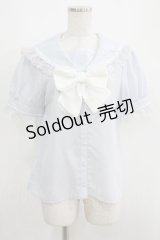 Secret Honey / フリルセーラー半袖ブラウス Free サックス H-25-05-07-041-CA-BL-NS-ZH