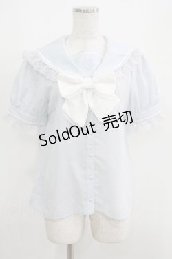 画像1: Secret Honey / フリルセーラー半袖ブラウス Free サックス H-25-05-07-041-CA-BL-NS-ZH