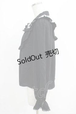 画像2: axes femme kawaii / 梯子レース丸襟ブラウス M ブラック H-25-05-07-051-AX-BL-NS-ZH