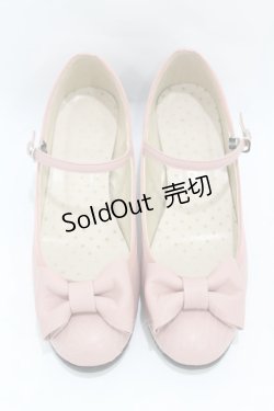 画像1: Leur Getter / リボン付き本皮シューズ 23.5cm ピンク H-25-05-07-1001-LU-SH-KB-ZH