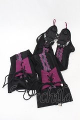 Ozz oneste / メッシュアームカバー  黒×紫 H-25-05-07-1004-OO-ZA-KB-ZH