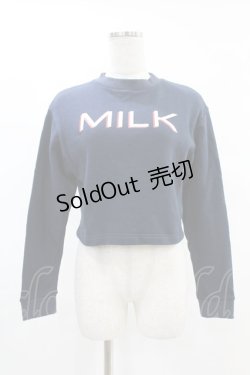 画像1: MILK / ロゴショートトレーナー  ネイビー H-25-05-07-1034-ML-TO-KB-ZH