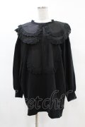 Candy Stripper / FRILL COLLAR SWEAT  ブラック H-25-05-07-1035-PU-TO-KB-ZH