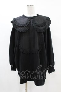 Candy Stripper / FRILL COLLAR SWEAT  ブラック H-25-05-07-1035-PU-TO-KB-ZH