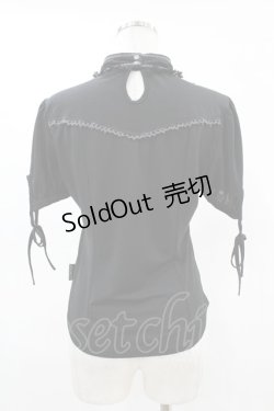 画像2: Ozz oneste / 薔薇刺繍ヨークレーストップス  黒 H-25-05-07-1036-OO-TO-KB-ZH
