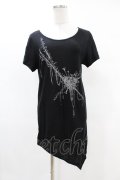 BPN FOR MEN / プリントアシメカットソー  黒 H-25-05-07-1037-GO-TO-KB-ZH