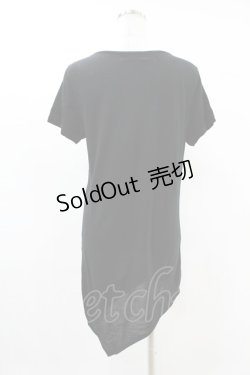 画像2: BPN FOR MEN / プリントアシメカットソー  黒 H-25-05-07-1037-GO-TO-KB-ZH