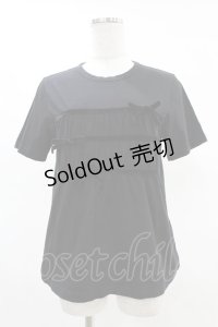 Jane Marple / ベルベットリボントリミングTシャツ  ブラック H-25-05-07-1038-JM-TO-KB-ZH