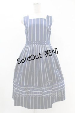 画像1: Jane Marple / Ribbon stripe jacquardのドミトリードレス  ネイビー H-25-05-07-1020-JM-OP-KB-ZH