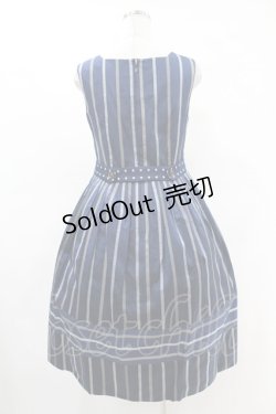 画像2: Jane Marple / Ribbon stripe jacquardのドミトリードレス  ネイビー H-25-05-07-1020-JM-OP-KB-ZH