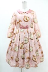 Leur Getter / Chocolate Watch袖付きワンピース M ピンク H-25-05-07-1023-LU-OP-KB-ZH
