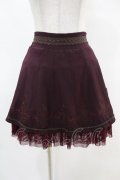 Ozz oneste / 薔薇刺繍バッスル風スカート  ボルドー H-25-05-07-1027-OO-SK-KB-ZH