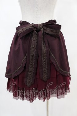 画像2: Ozz oneste / 薔薇刺繍バッスル風スカート  ボルドー H-25-05-07-1027-OO-SK-KB-ZH