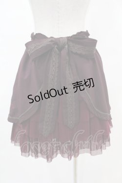 画像2: Ozz oneste / 薔薇刺繍バッスル風スカート  ボルドー H-25-05-07-1027-OO-SK-KB-ZH