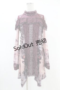 画像1: Ozz oneste / オフショル風プリントチュニック  ボルドー H-25-05-07-1028-OO-TO-KB-ZH