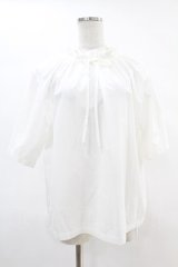 Jane Marple Dans Le Salon / Drawstring collar blouse  白 H-25-05-07-1030-JM-BL-KB-ZH