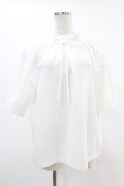 画像1: Jane Marple Dans Le Salon / Drawstring collar blouse  白 H-25-05-07-1030-JM-BL-KB-ZH