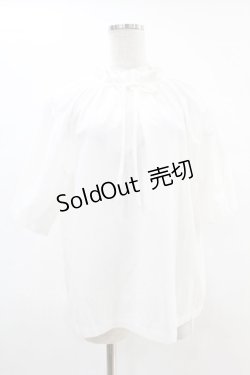 画像1: Jane Marple Dans Le Salon / Drawstring collar blouse  白 H-25-05-07-1030-JM-BL-KB-ZH
